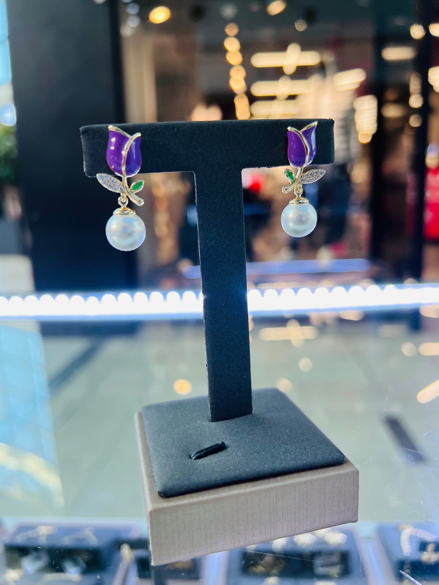 Aros Tulipán con Perla