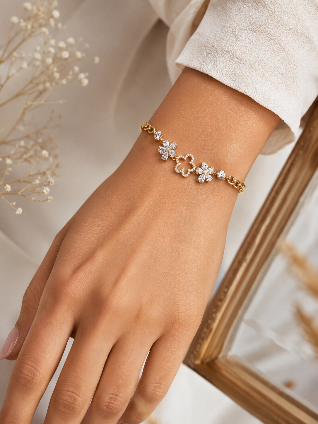 Pulsera Floral Brillo