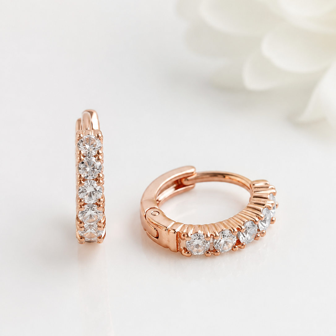 Aros Rosé Brillante – Chapados en Oro 18K