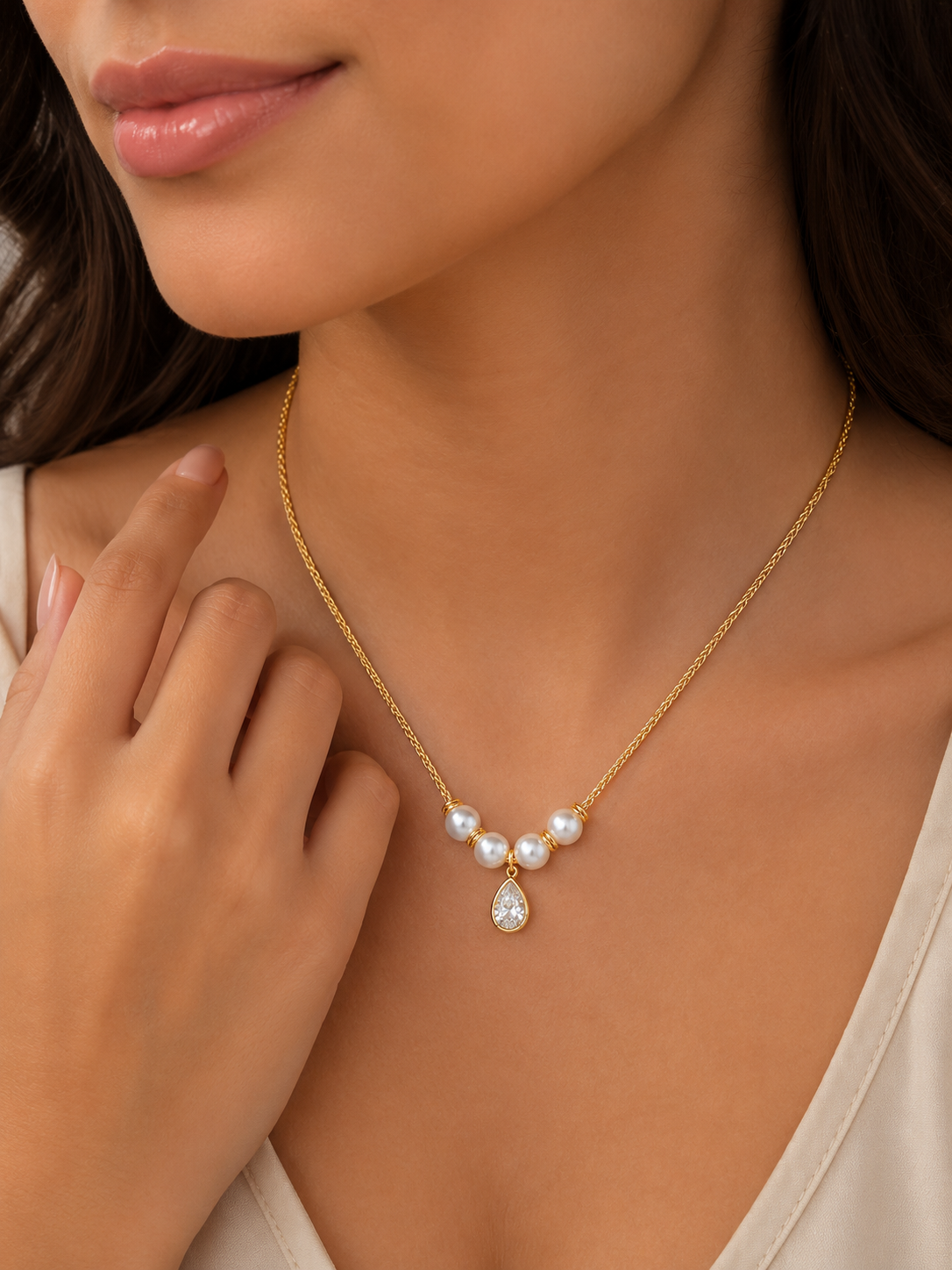Collar Perla Gota Elegante