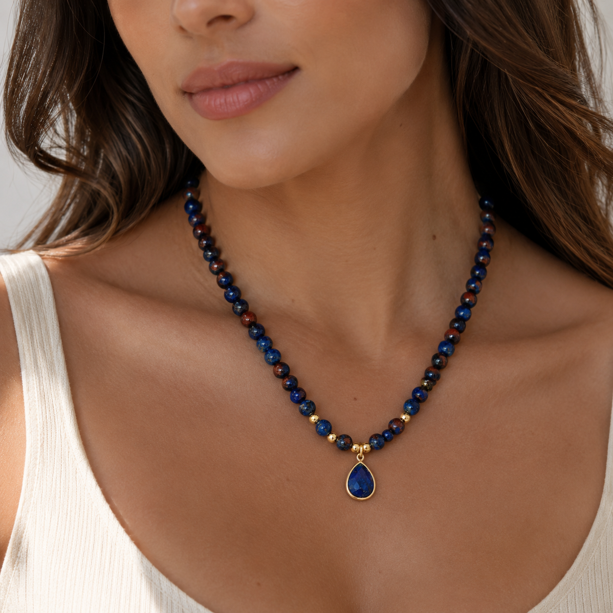 Collar de Piedra Natural Lápiz Lazuli