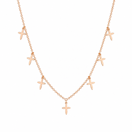 Collar Rosé Cruz Celestial