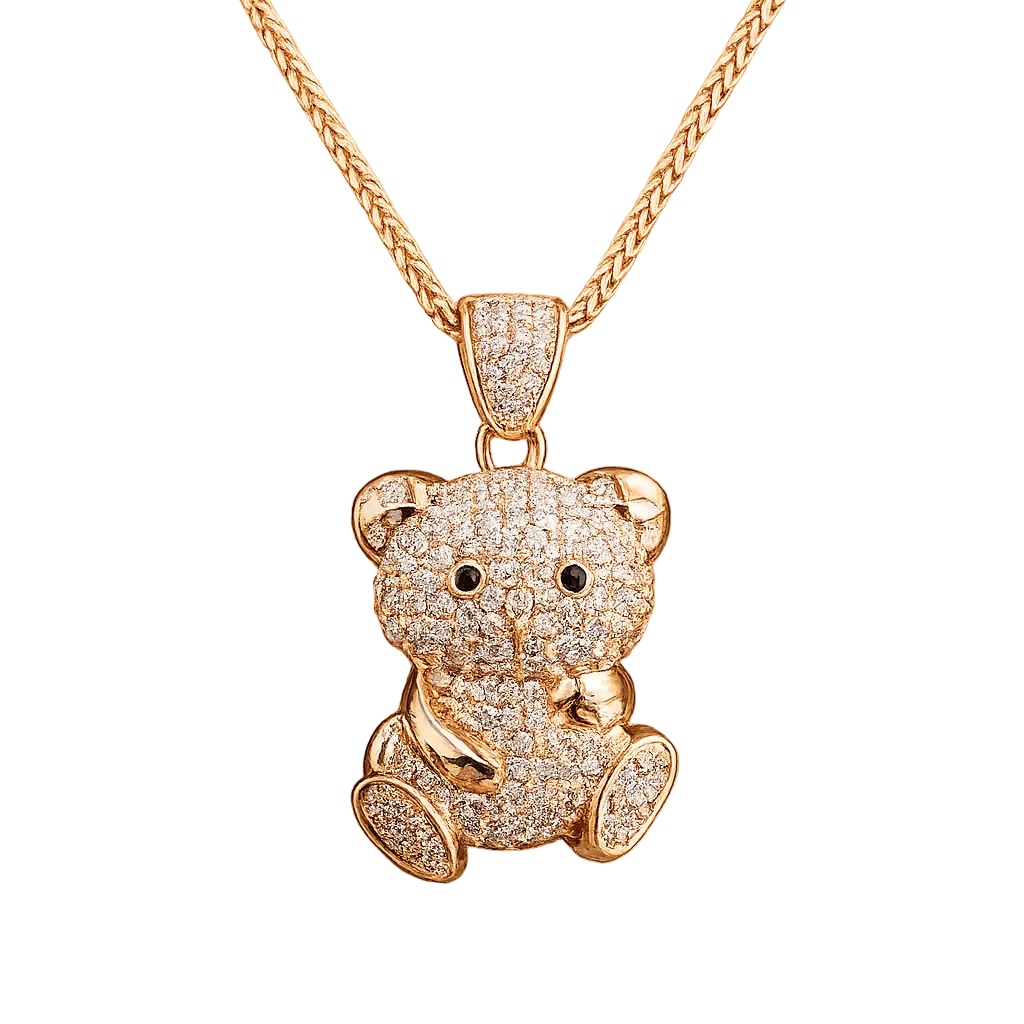 Collar Oso Brillante Oro rosado