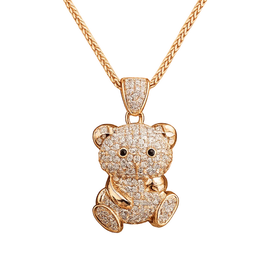 Collar Oso Brillante Oro rosado