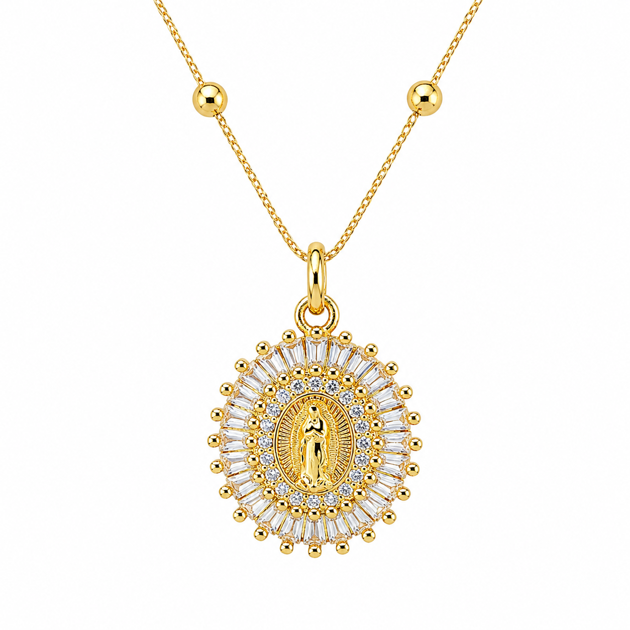 Collar Virgen de Guadalupe con Cristales