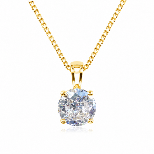 Collar Solitario Brillante – Oro Laminado 14K