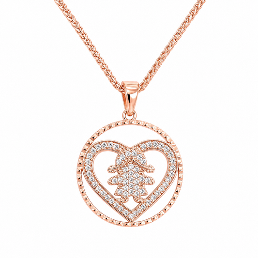 Medalla Niña Corazón Oro rosado