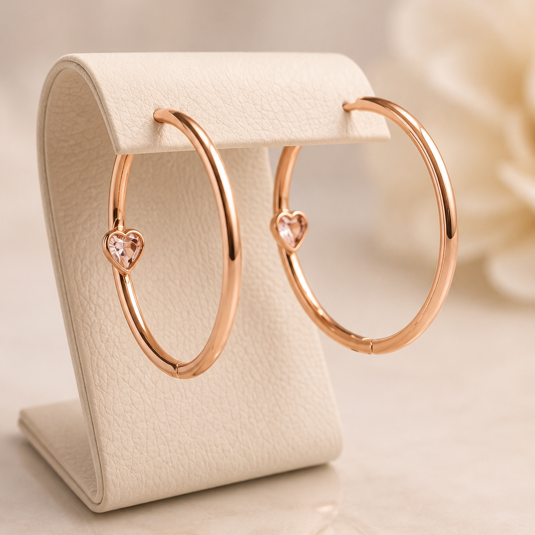Aros Aura Corazón – Oro Rosado