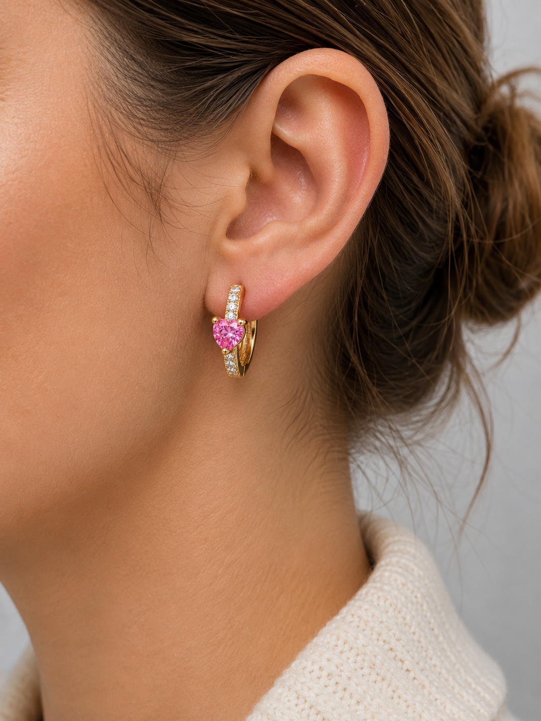 Aros Corazón de Rosé