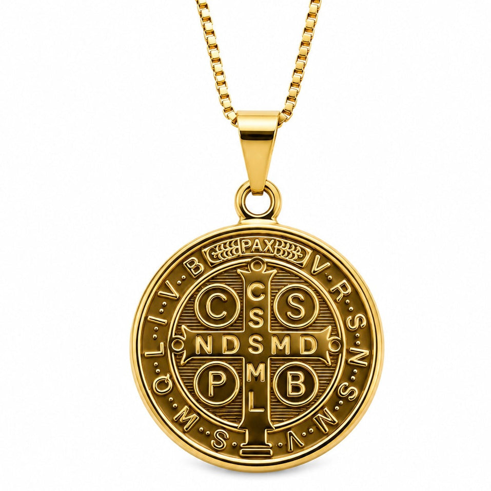 Medalla San Benito Clásica Dorada 2,5 cm L