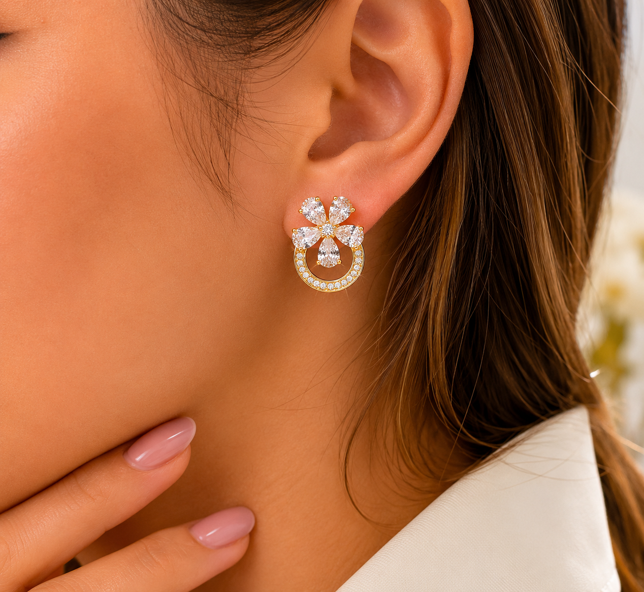 Aros Flor Brillante