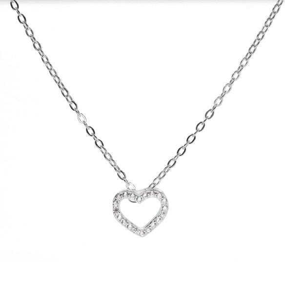 Collar Corazón Brillante Plata 925