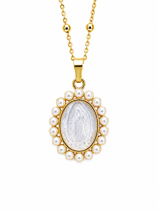 Medalla Virgen de Guadalupe en Nácar