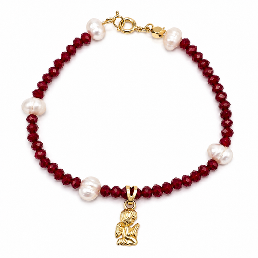 Pulsera roja protección ángel