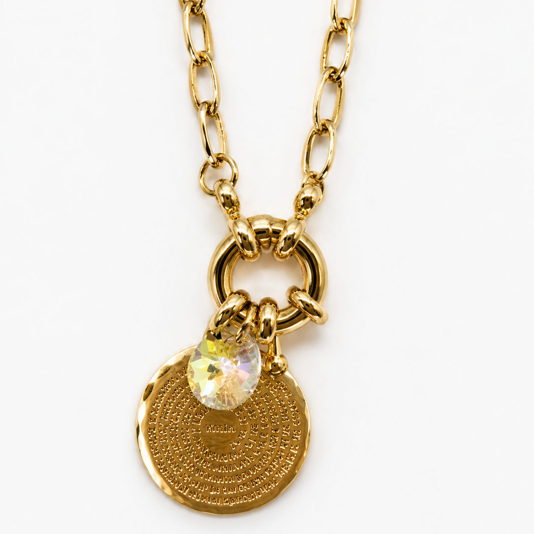 Collar Padre Nuestro con cristal