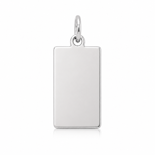 Medalla de plata 18mm. Rectangular