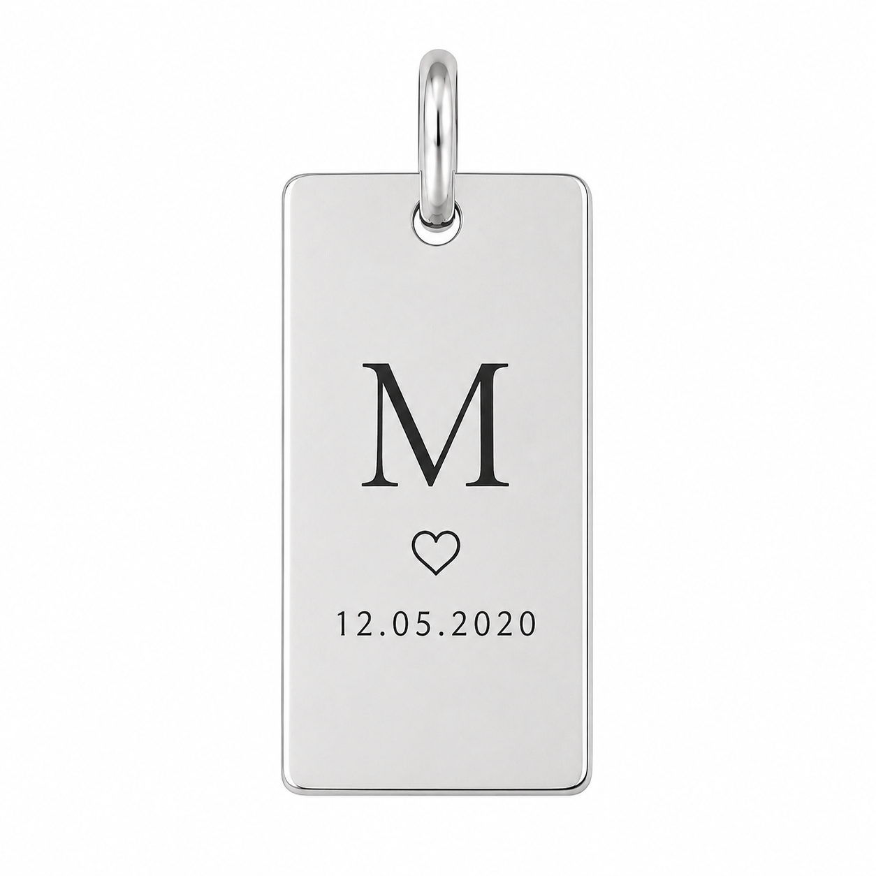 Medalla de plata 18mm. Rectangular