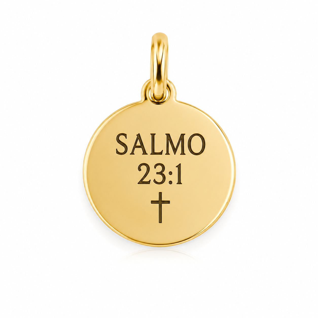 Medalla enchapada en oro 18mm. Circulo