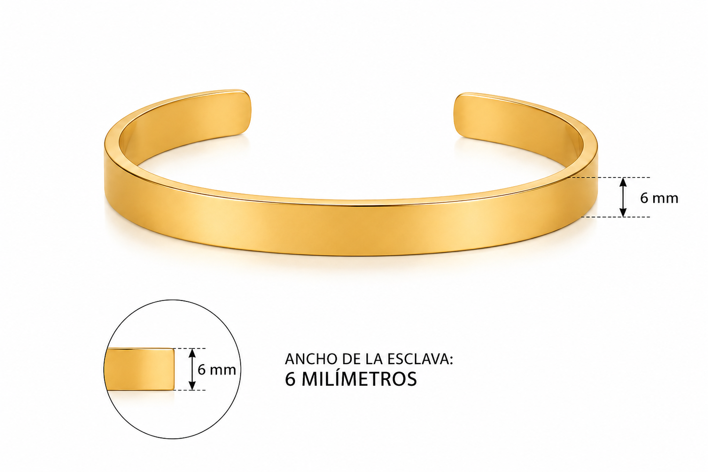 Pulsera tipo Esclava enchape de oro dorada