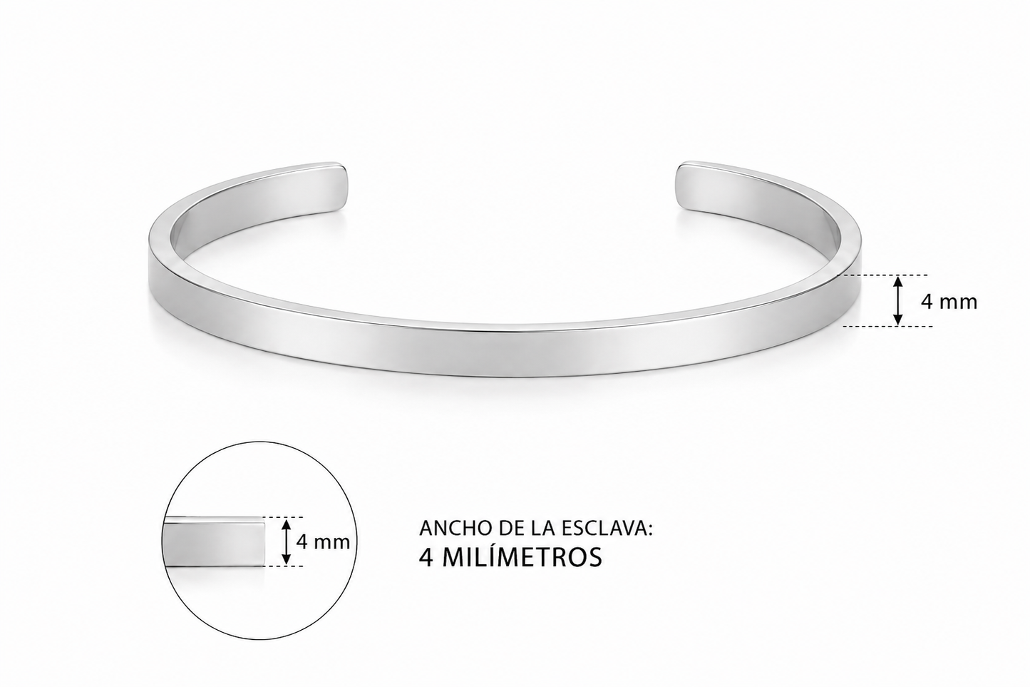 Pulsera tipo Esclava enchape de oro blanco