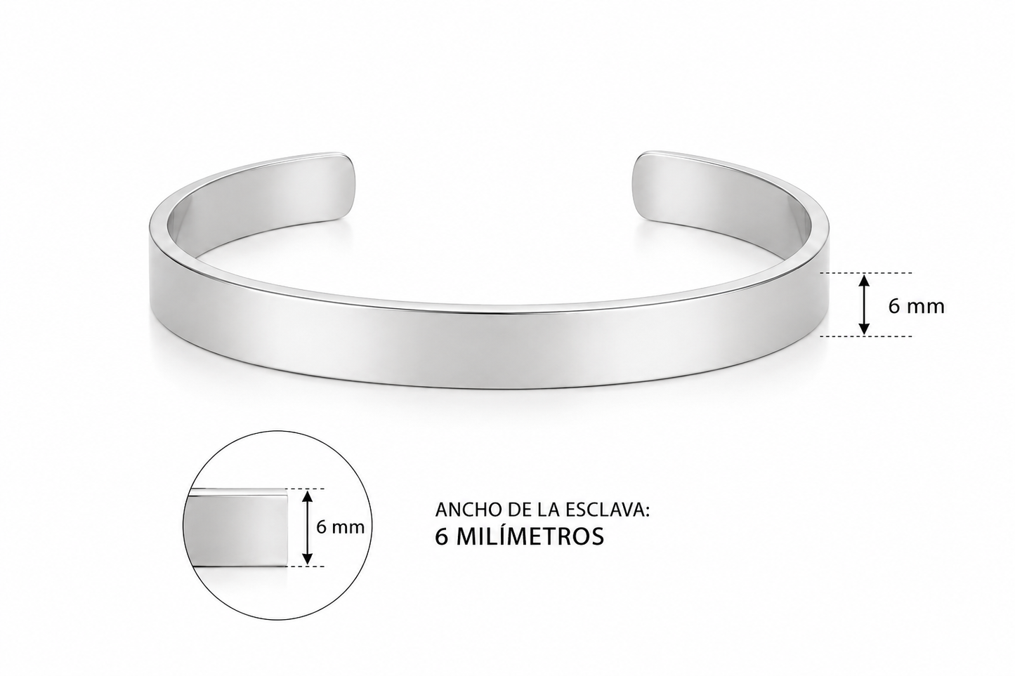 Pulsera tipo Esclava enchape de oro blanco