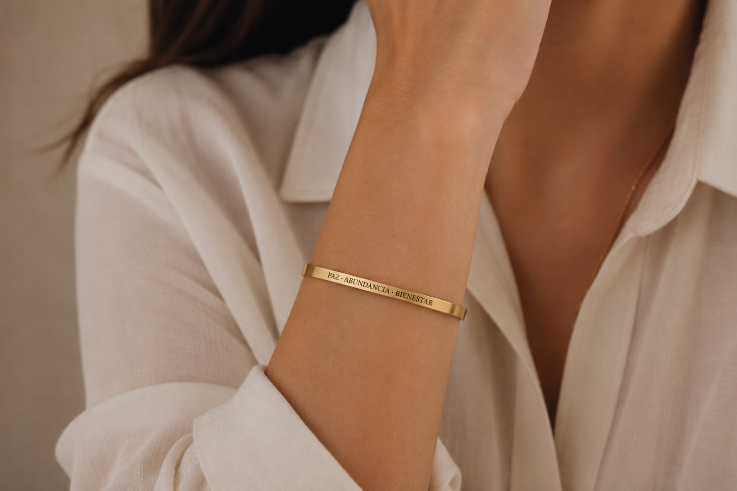 Pulsera tipo Esclava enchape de oro dorada
