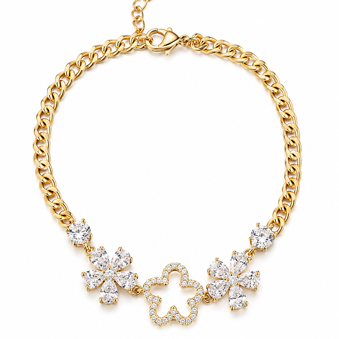 Pulsera Floral Brillo