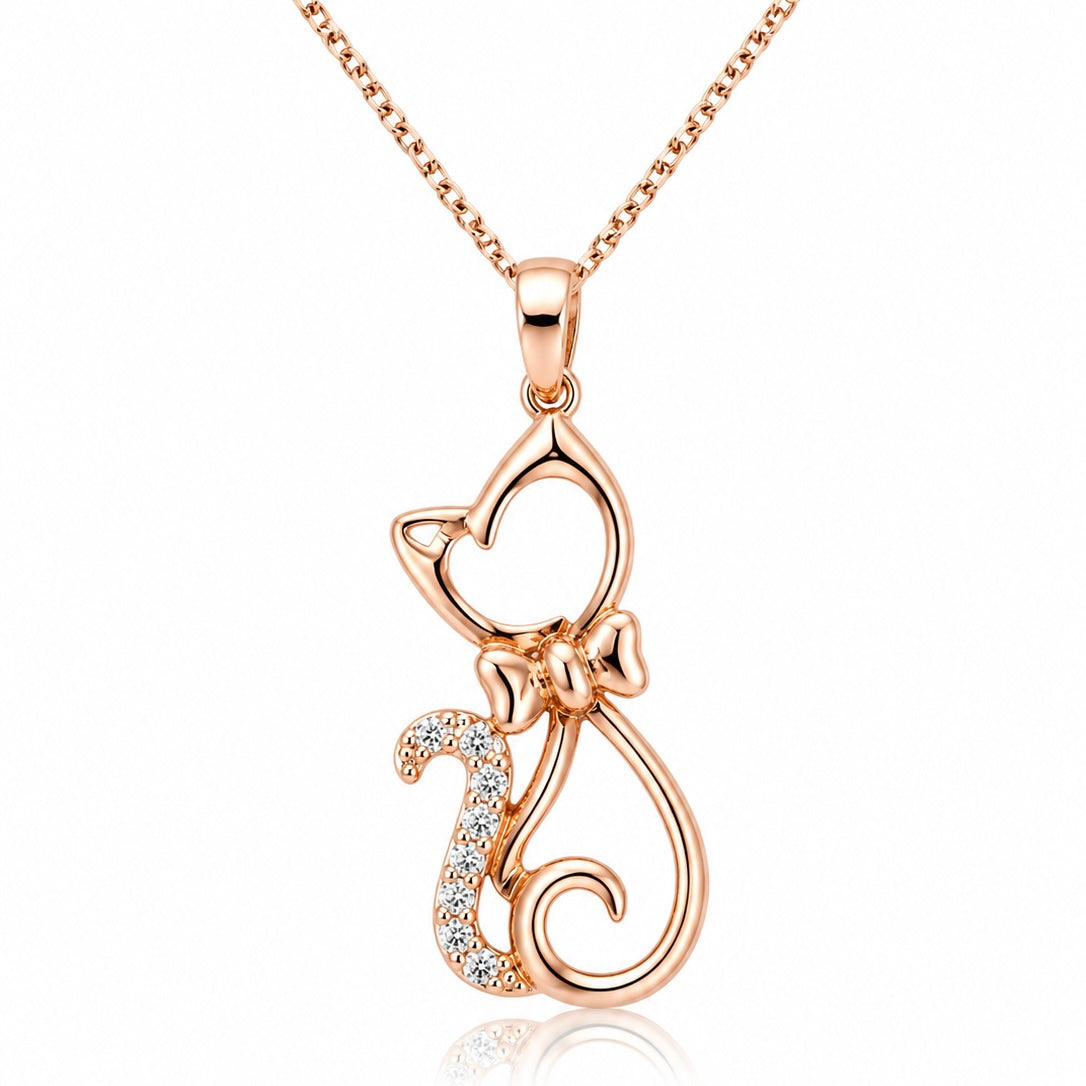 Collar Gatito Oro Rosado