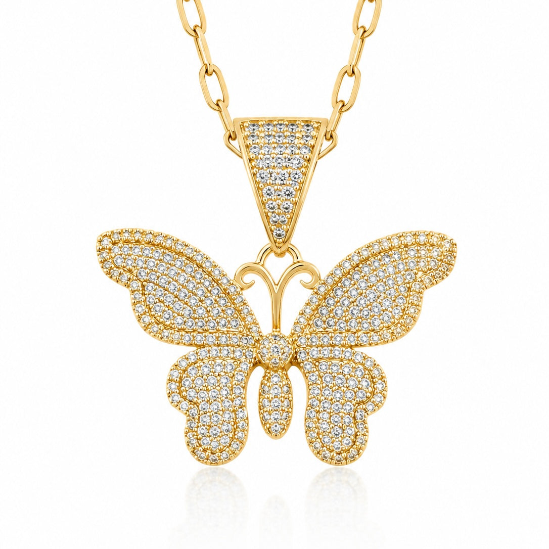 Collar Mariposa Pavé Dorada