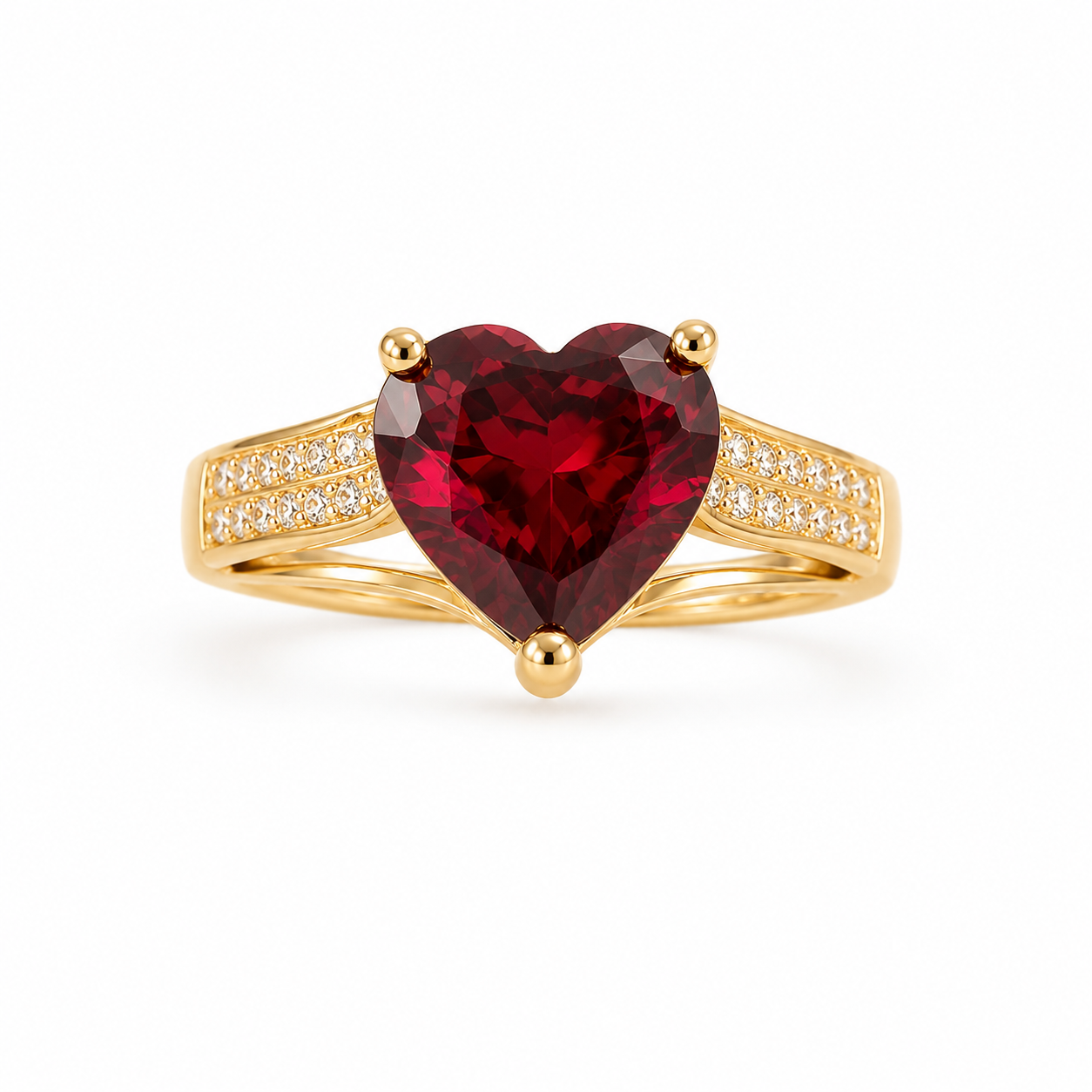 Anillo Corazón Rubí