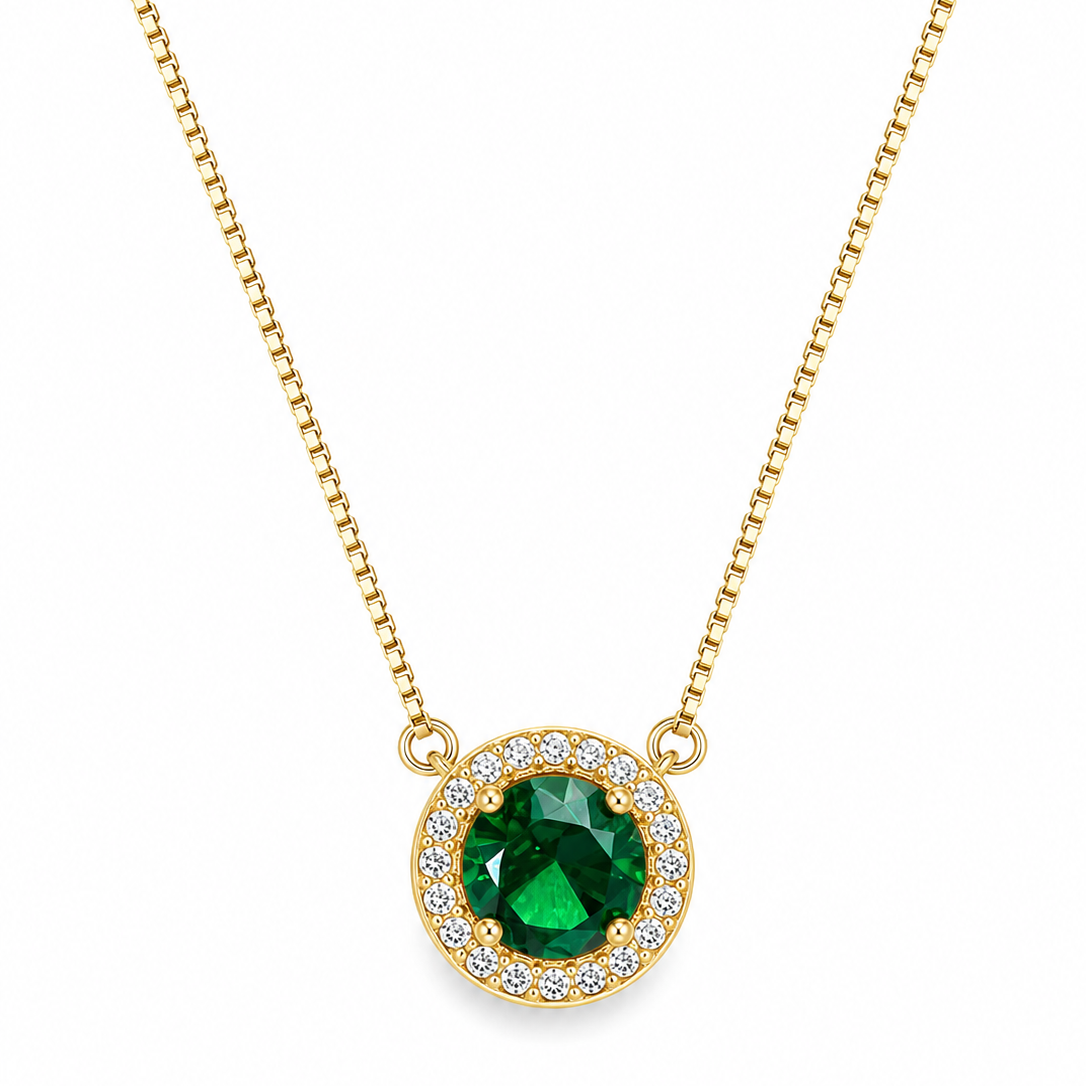 Collar Halo Verde Esmeralda