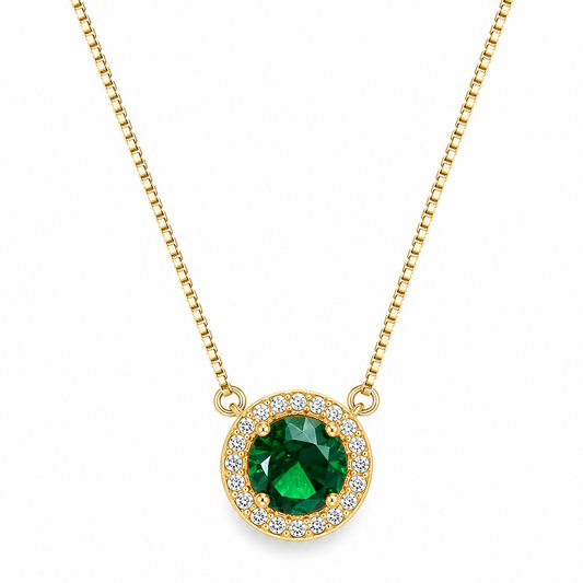 Collar Halo Verde Esmeralda