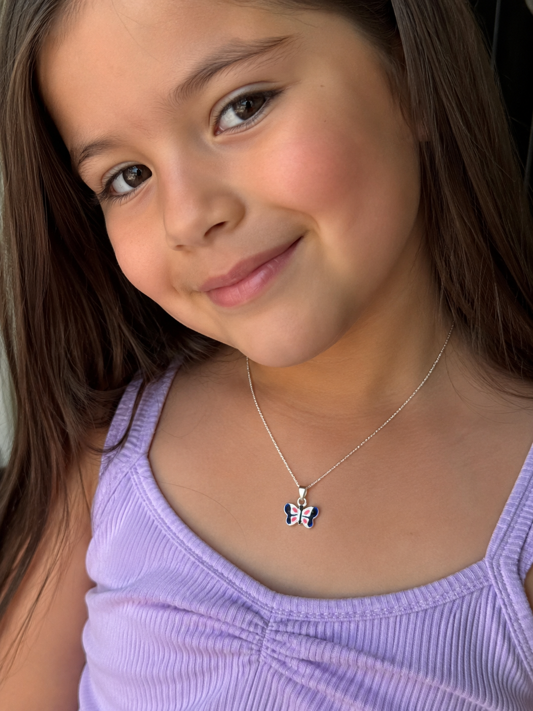 Collar Infantil mariposa  – Plata 925
