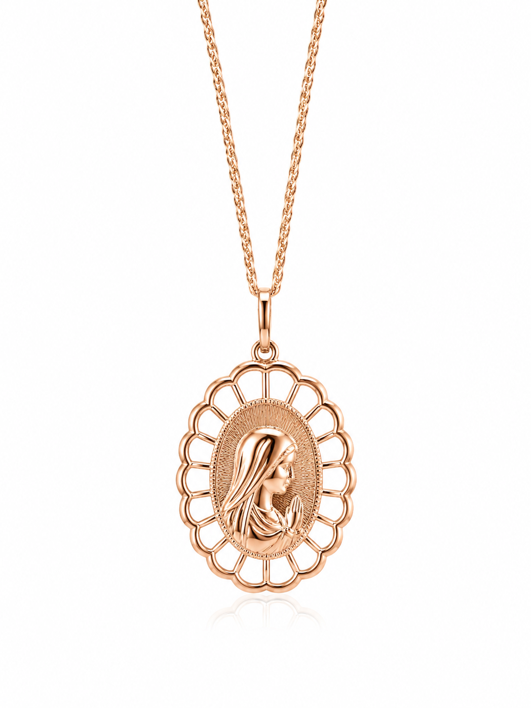Collar virgen María oro 18