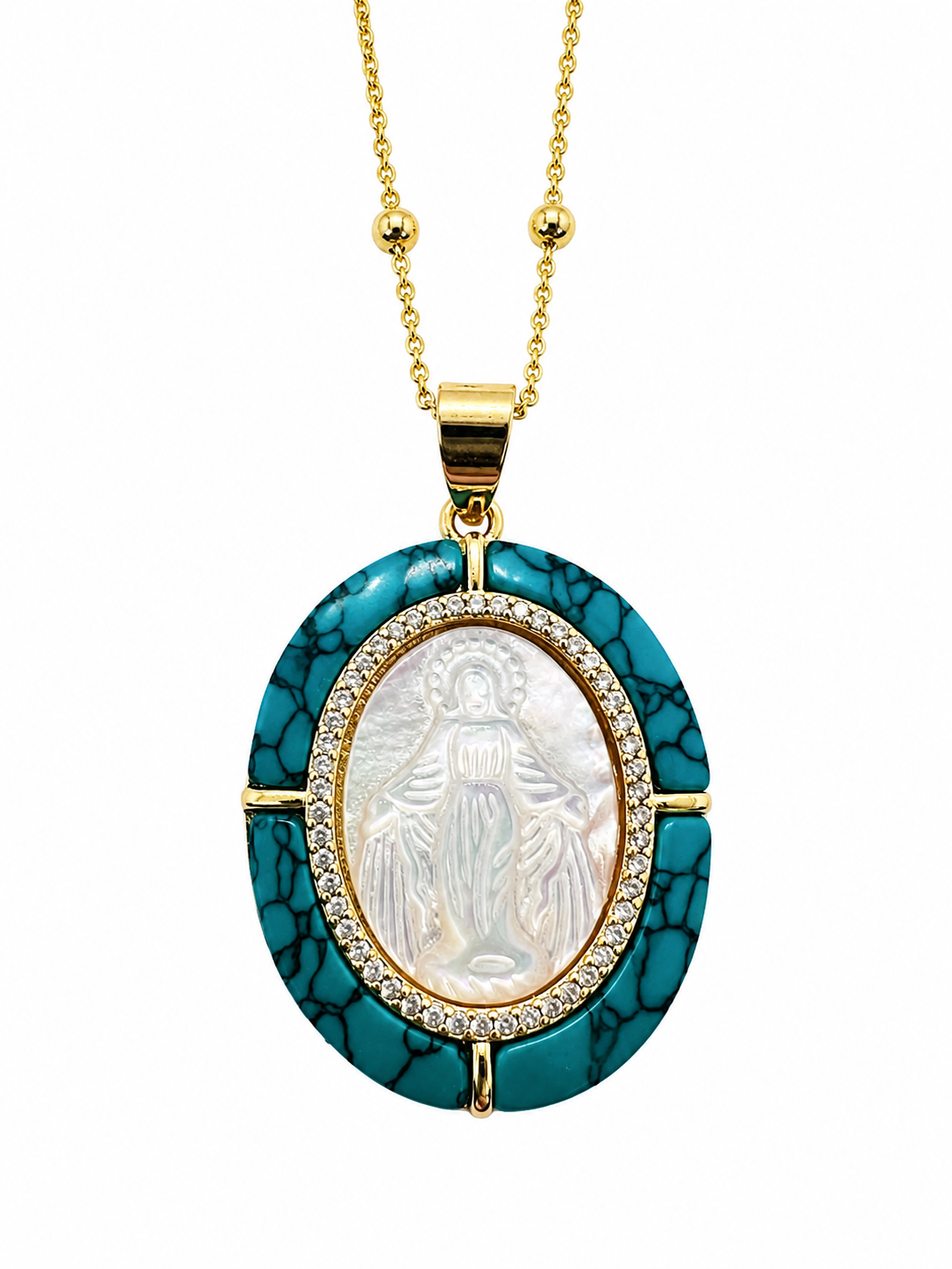 Collar Virgen de los Rayos Turquesa