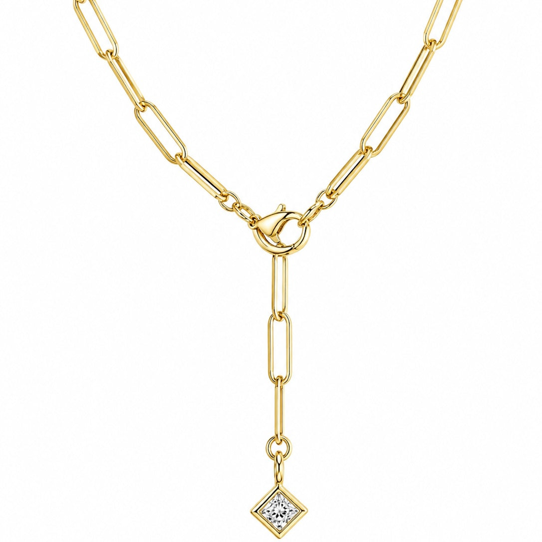 Collar Eslabones Elegance con Colgante Brillante