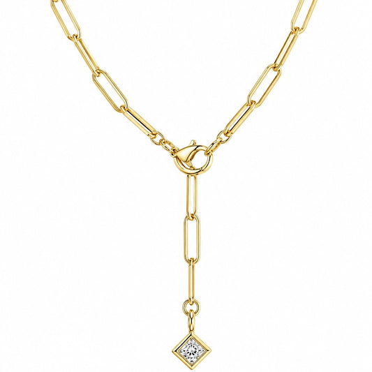 Collar Eslabones Elegance con Colgante Brillante