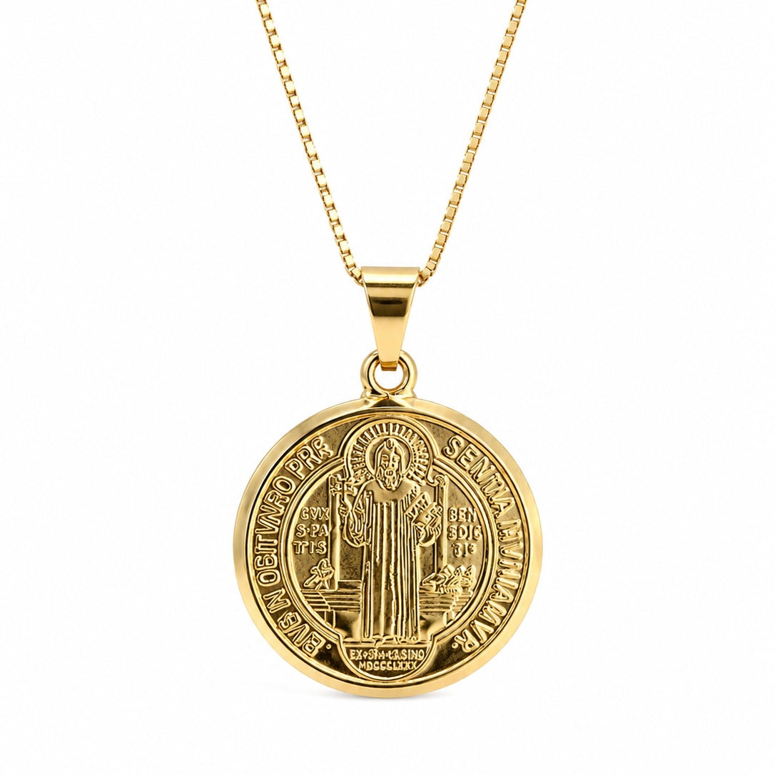 Medalla San Benito Clásica Dorada 2,5 cm L