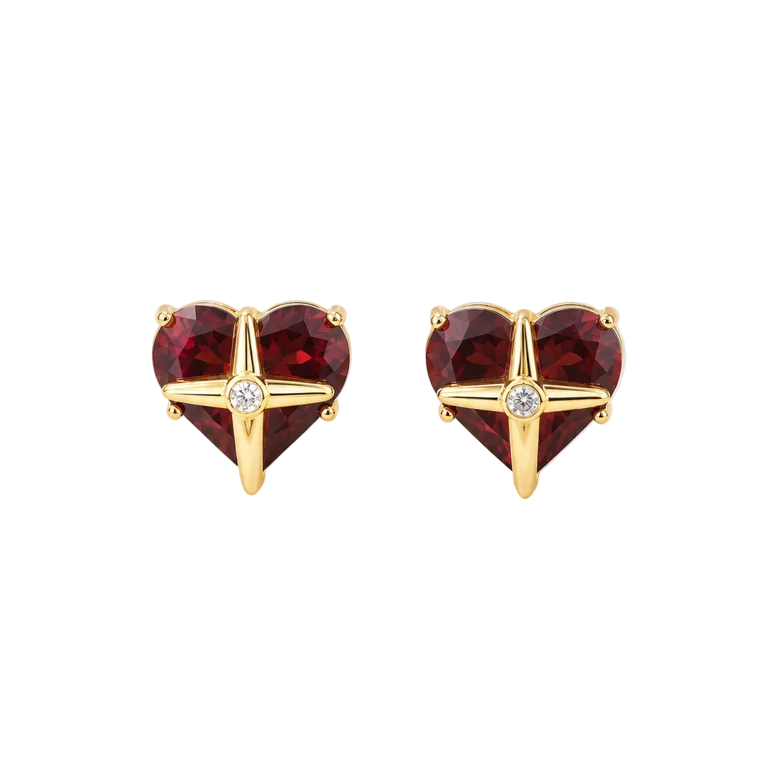 Aros Corazón con Cruz