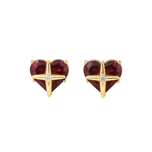 Aros Corazón con Cruz