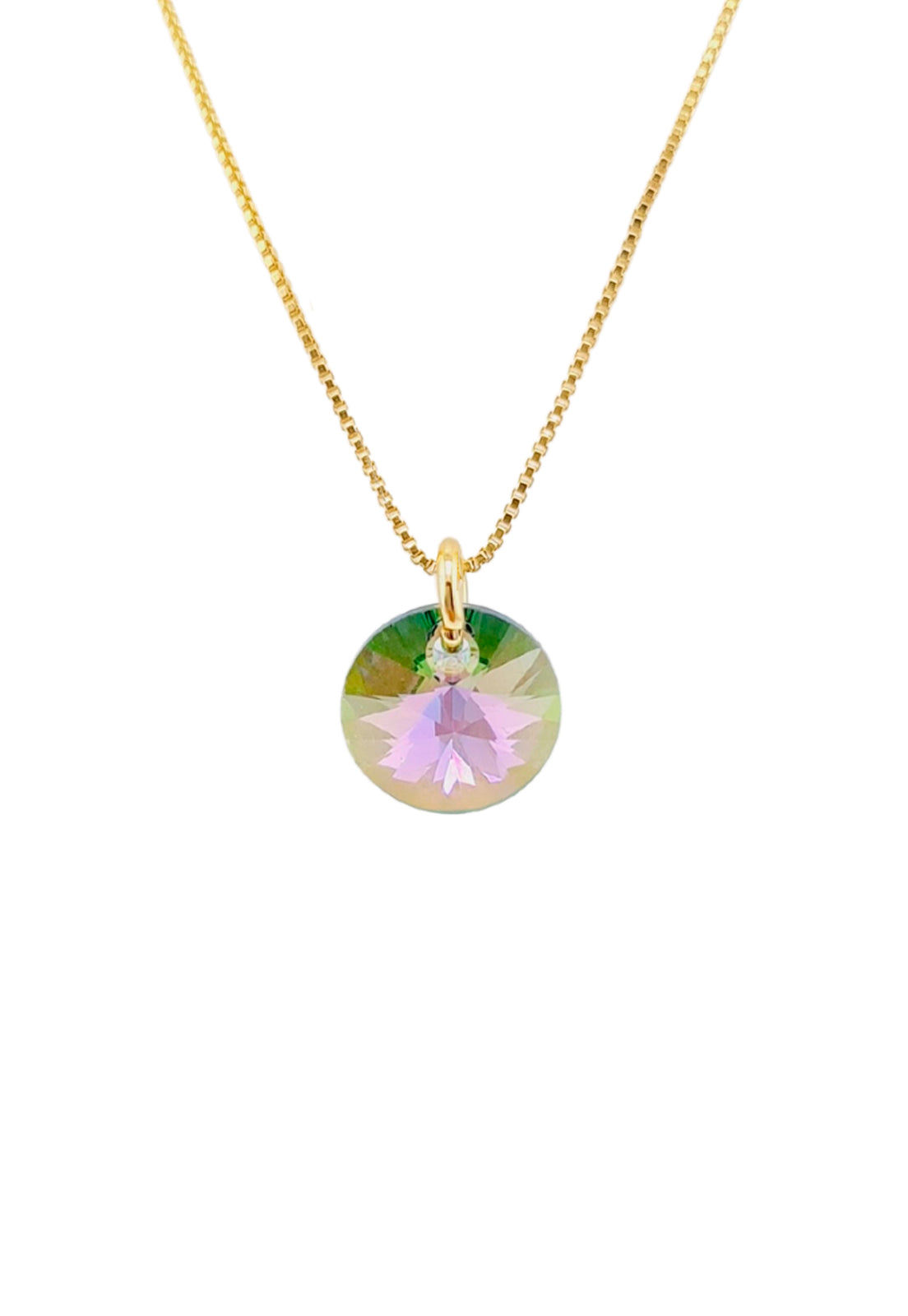 Collar Punto de Luz Baño Oro 24K y Cristal Genuino PS