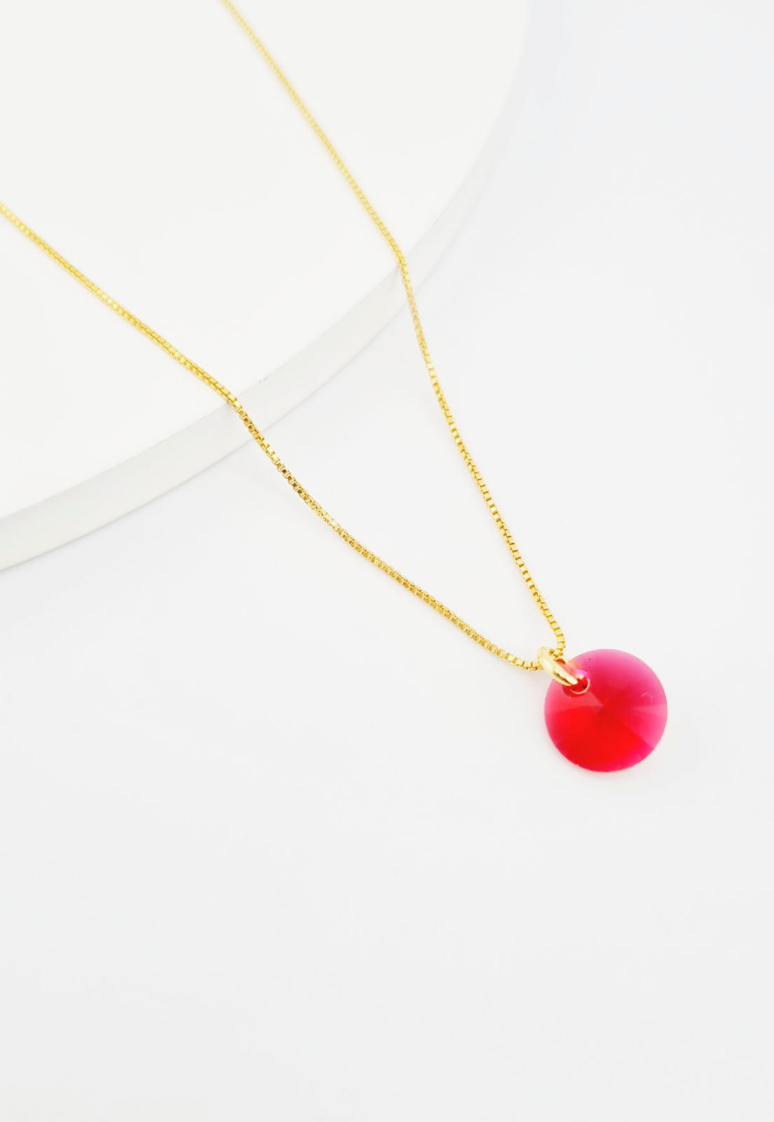 Collar Punto de Luz Baño Oro 24K y Cristal Genuino Siam