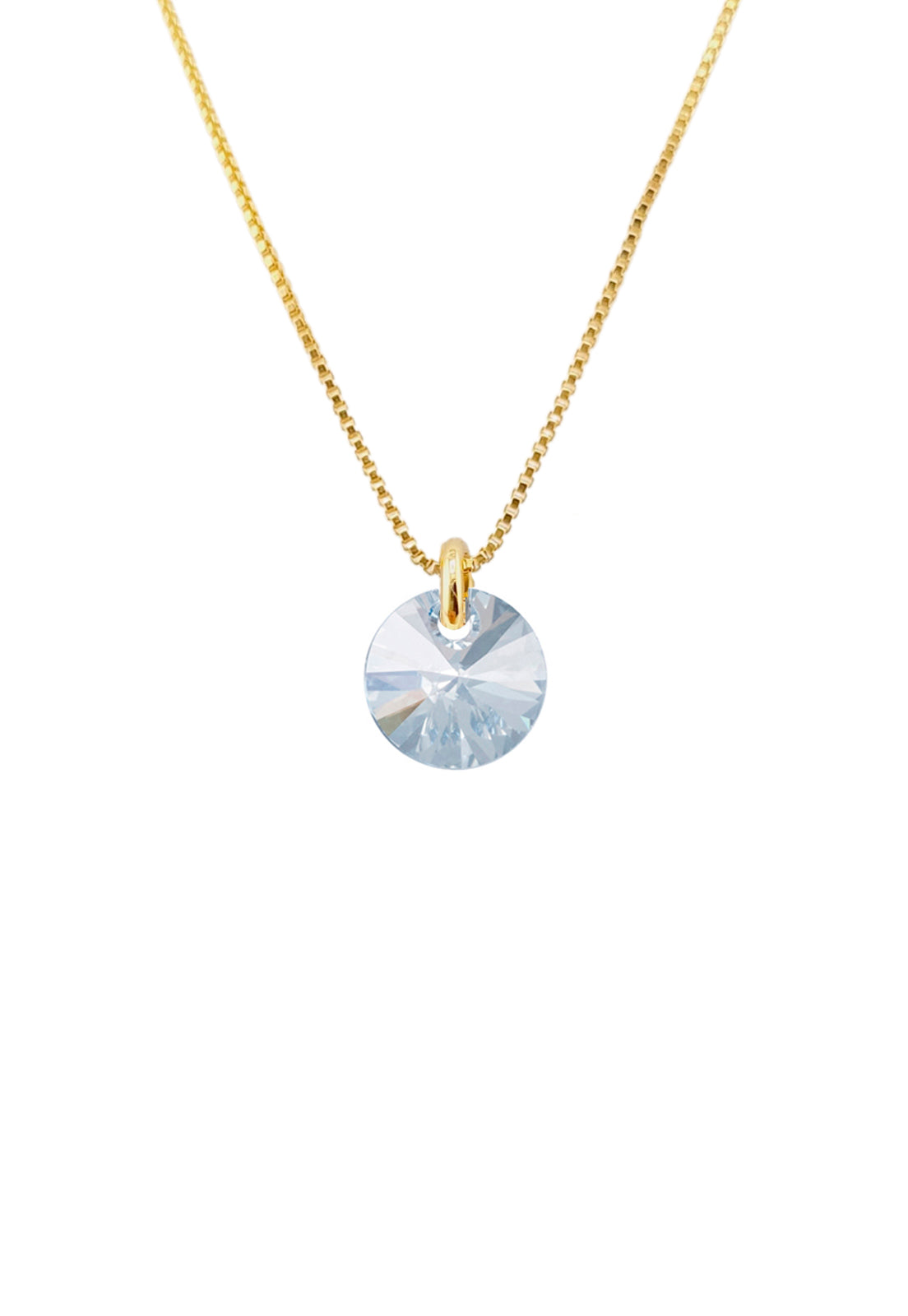 Collar Punto de Luz Baño Oro 24K y Cristal Genuino BS