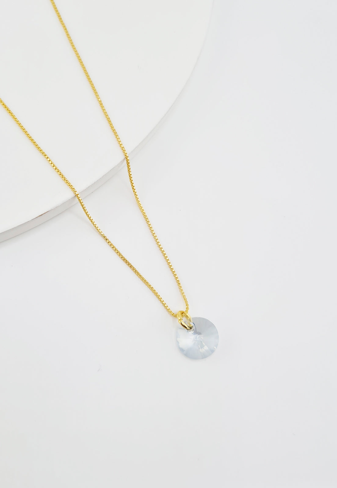 Collar Punto de Luz Baño Oro 24K y Cristal Genuino BS