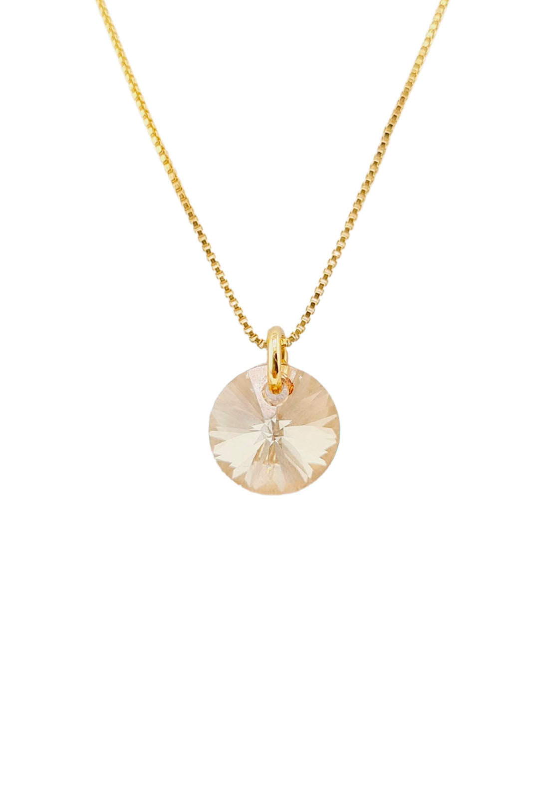 Collar Punto de Luz Baño Oro 24K y Cristal Genuino GS