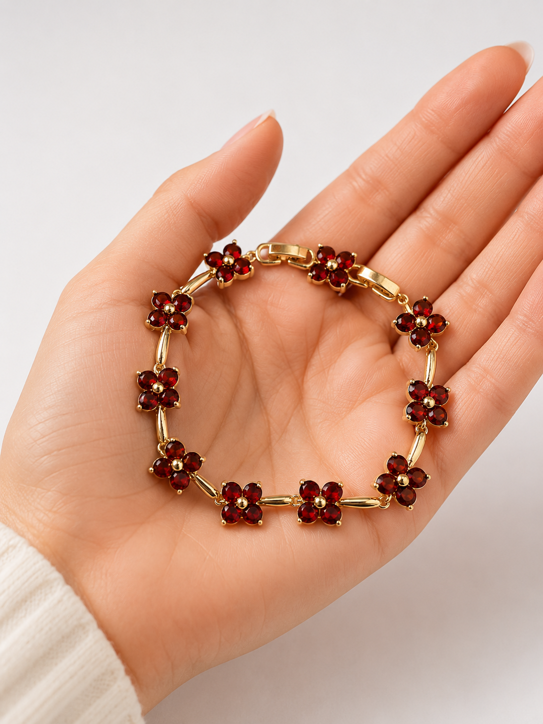 Pulsera Flores Rubí
