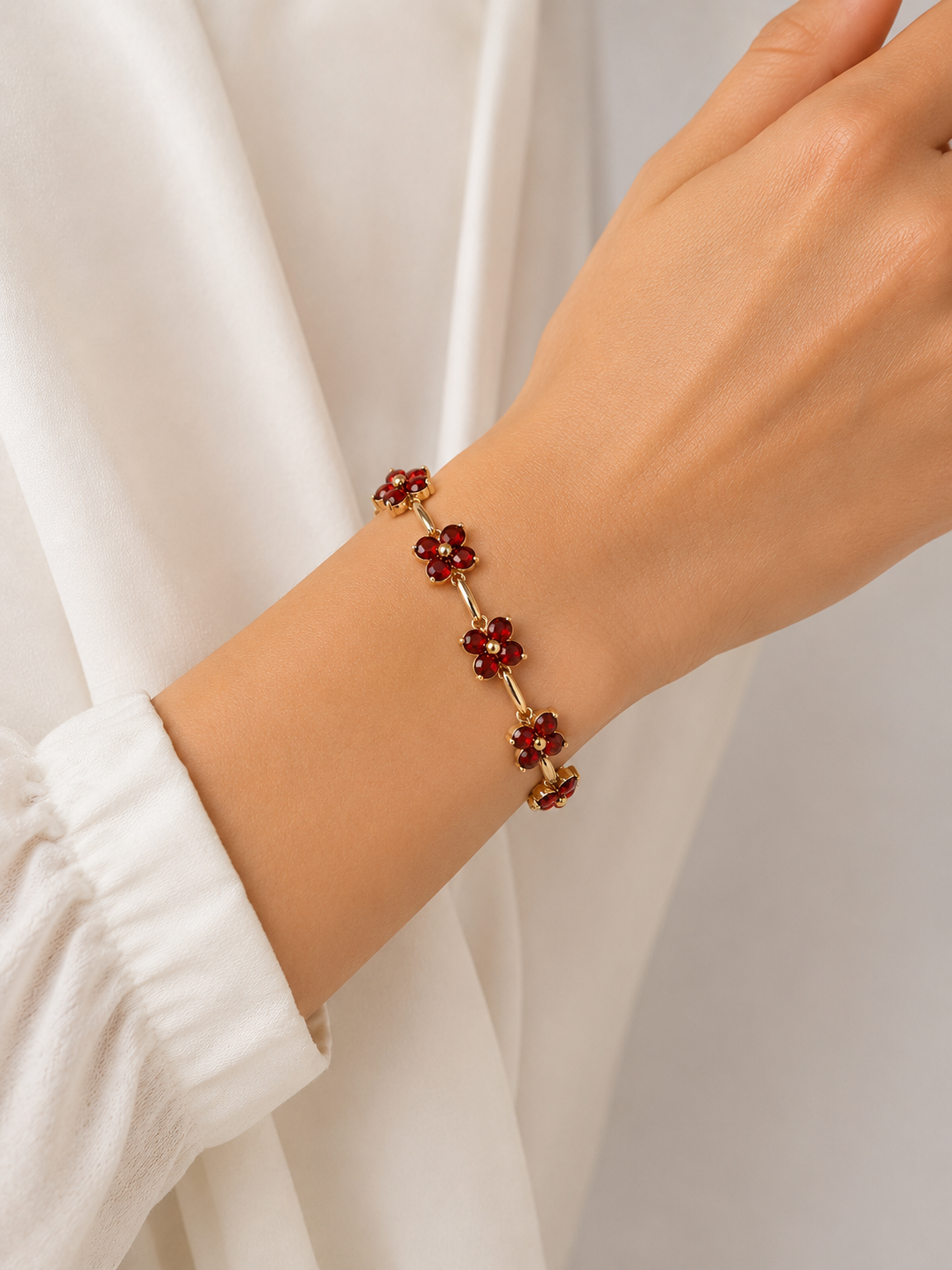 Pulsera Flores Rubí