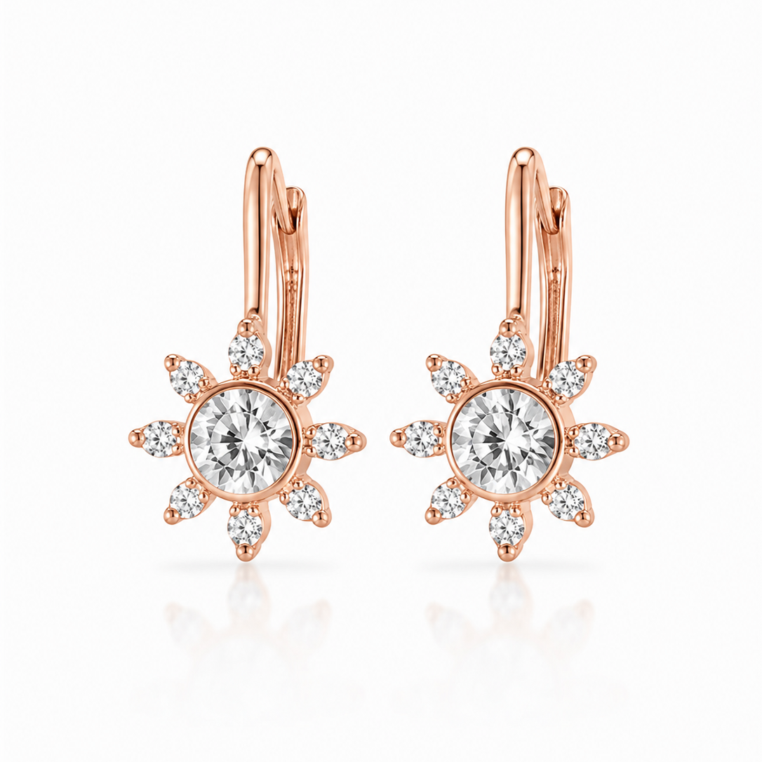 Aros Sol Radiante – Oro Rosado