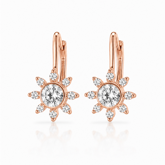 Aros Sol Radiante – Oro Rosado