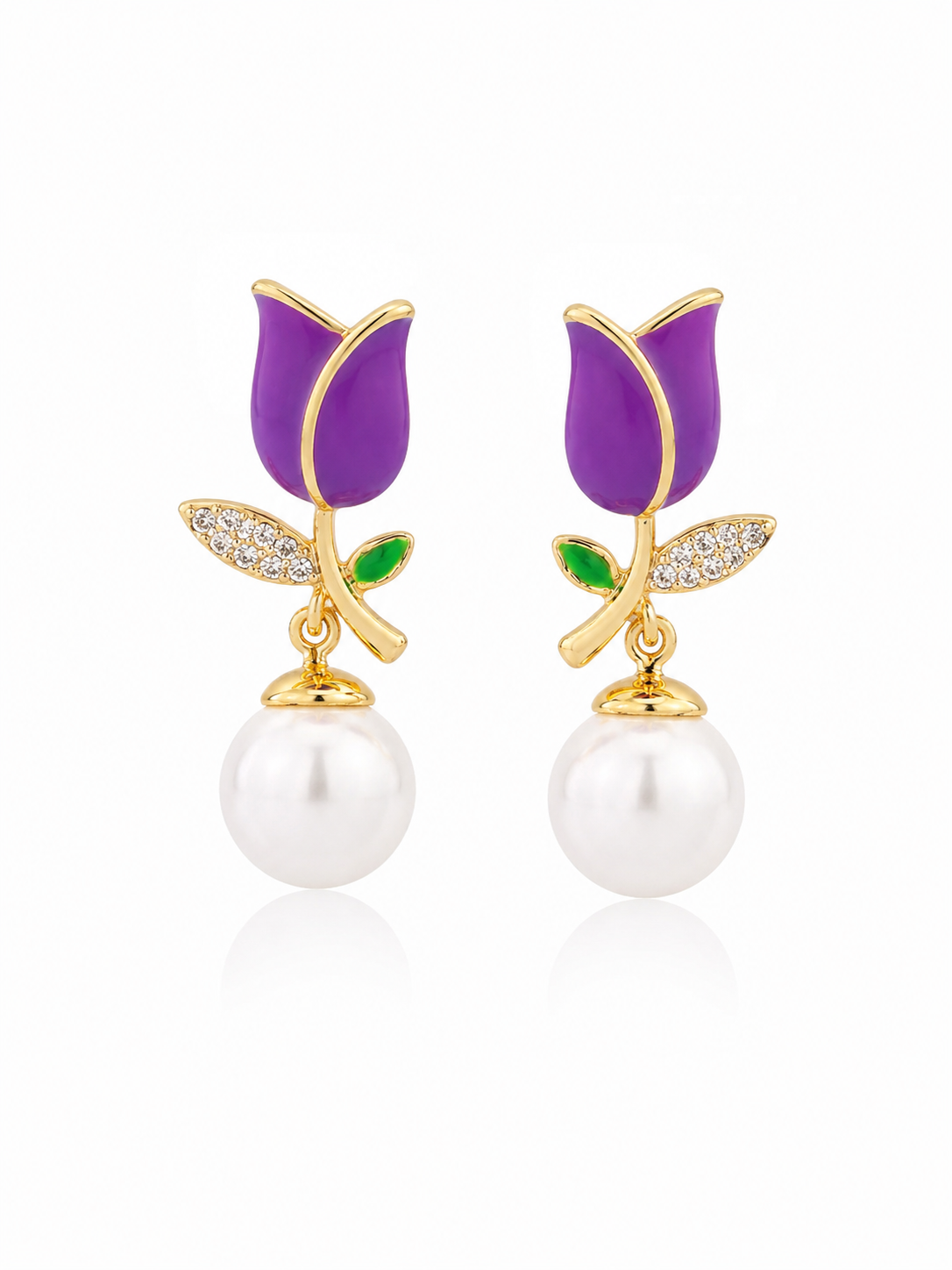 Aros Tulipán con Perla